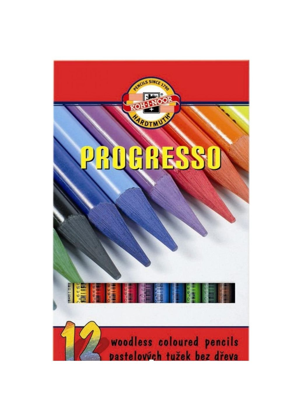 Карандаши цветные Progresso бездревесные 12 цветов (875601) Koh-I-Noor (254066030)