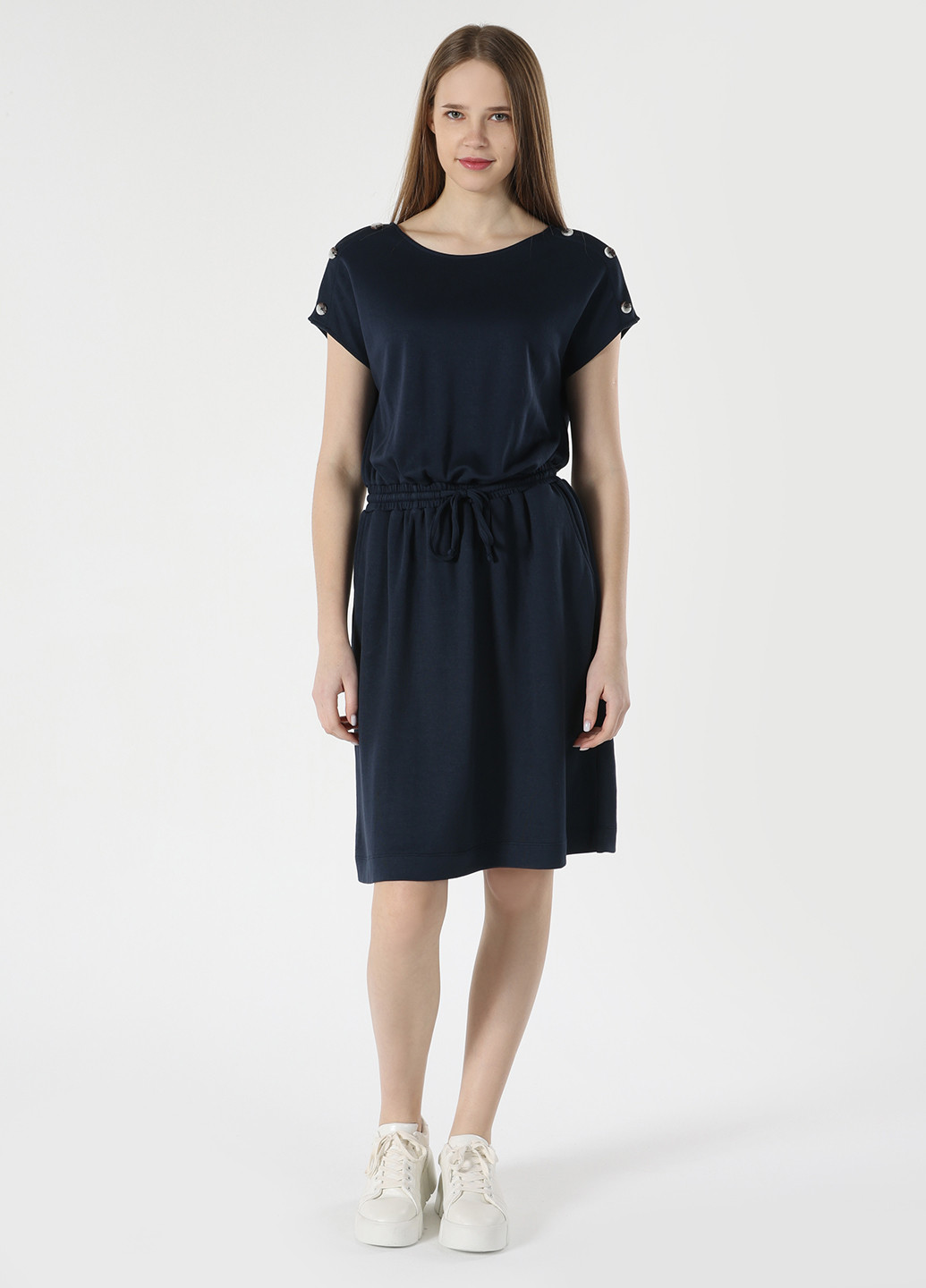Темно-синее кэжуал платье Colin's однотонное