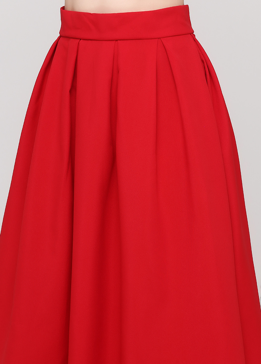Красная кэжуал однотонная юбка NikTan клешированная-солнце