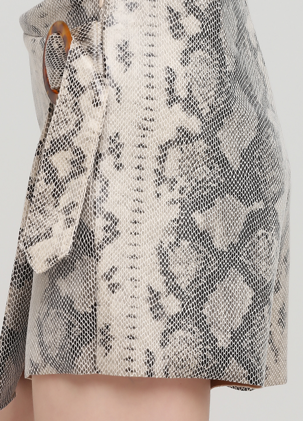 Спідниця-шорти Zara зміїні світло бежеві кежуали поліестер, штучна шкіра