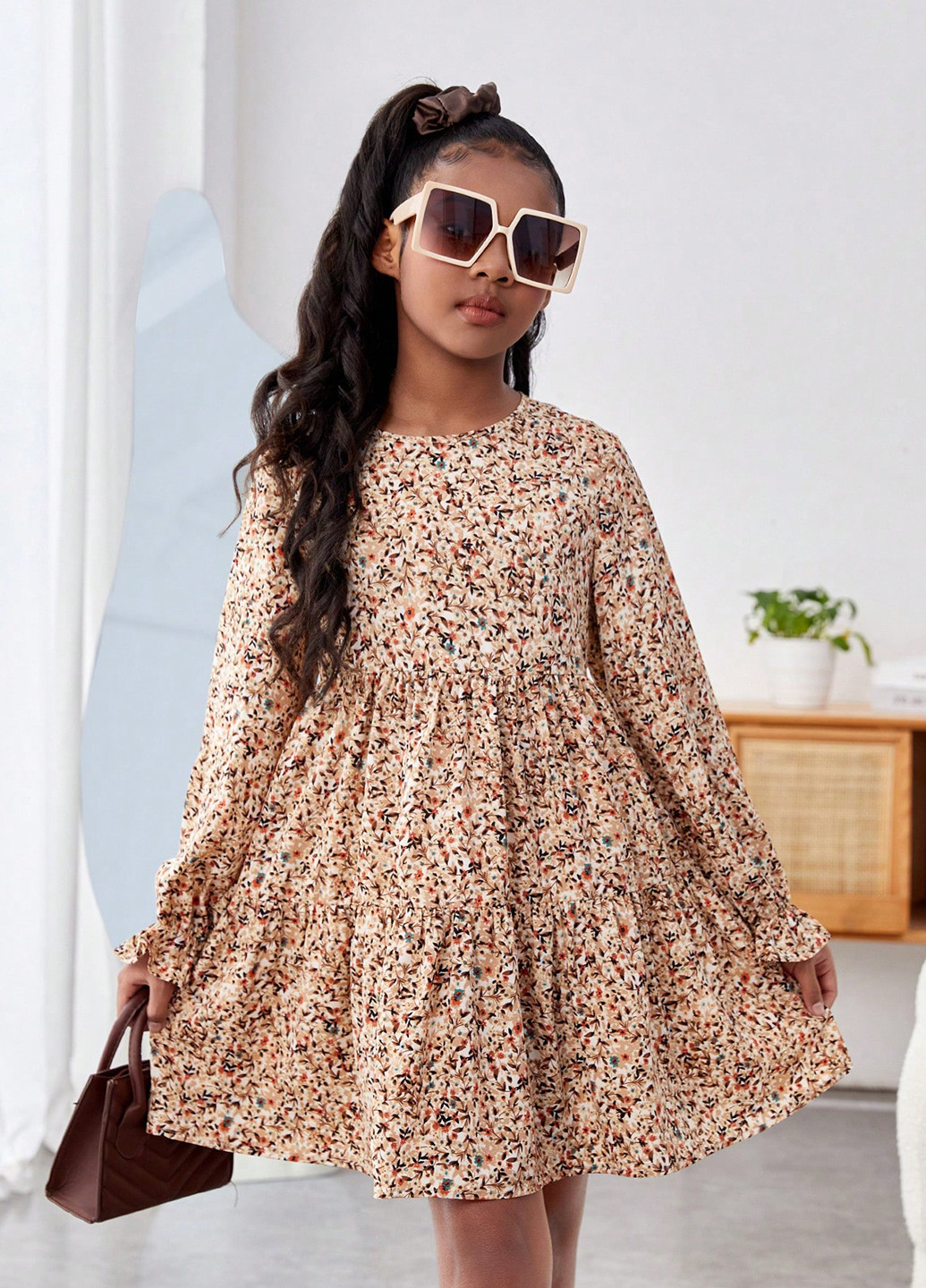 Кремовое платье SHEIN (365782592)