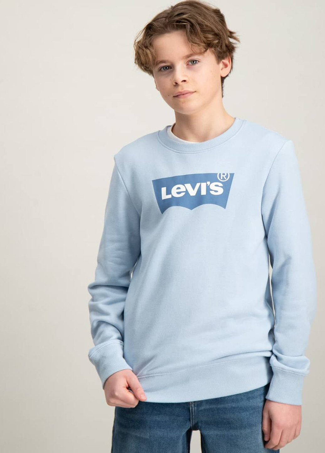 Levi's свитшот логотип бирюзовый кэжуал хлопок