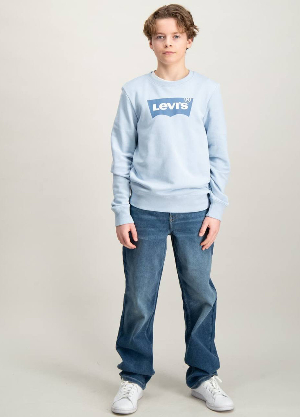 Levi's свитшот логотип бирюзовый кэжуал хлопок