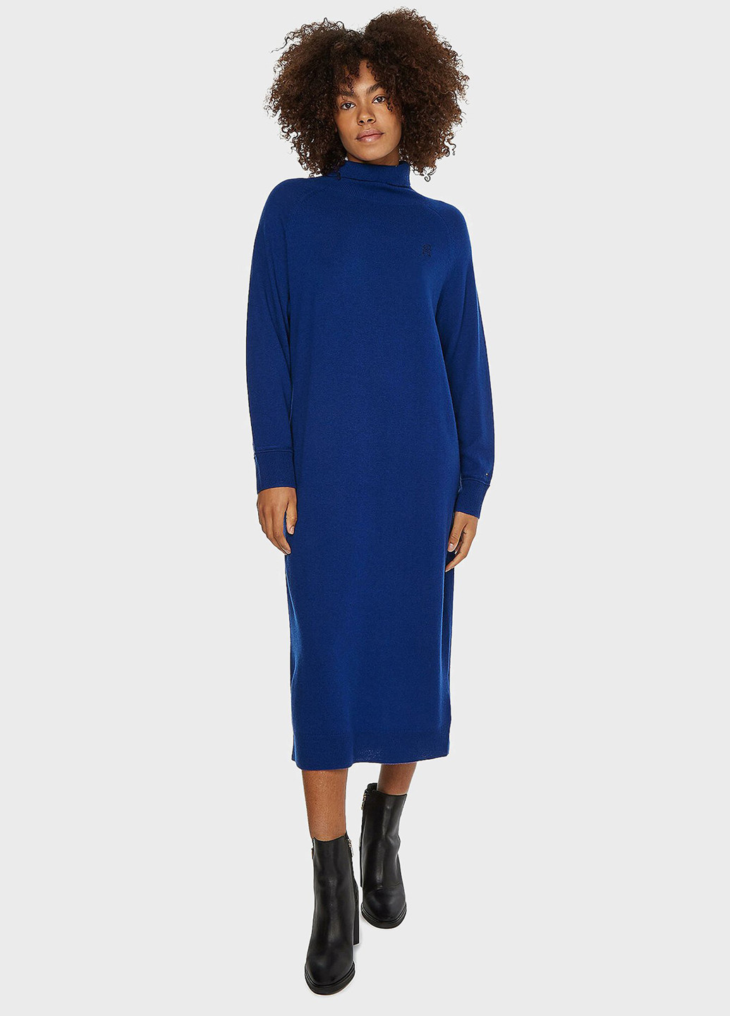 Синее кэжуал платье платье-свитер Tommy Hilfiger однотонное