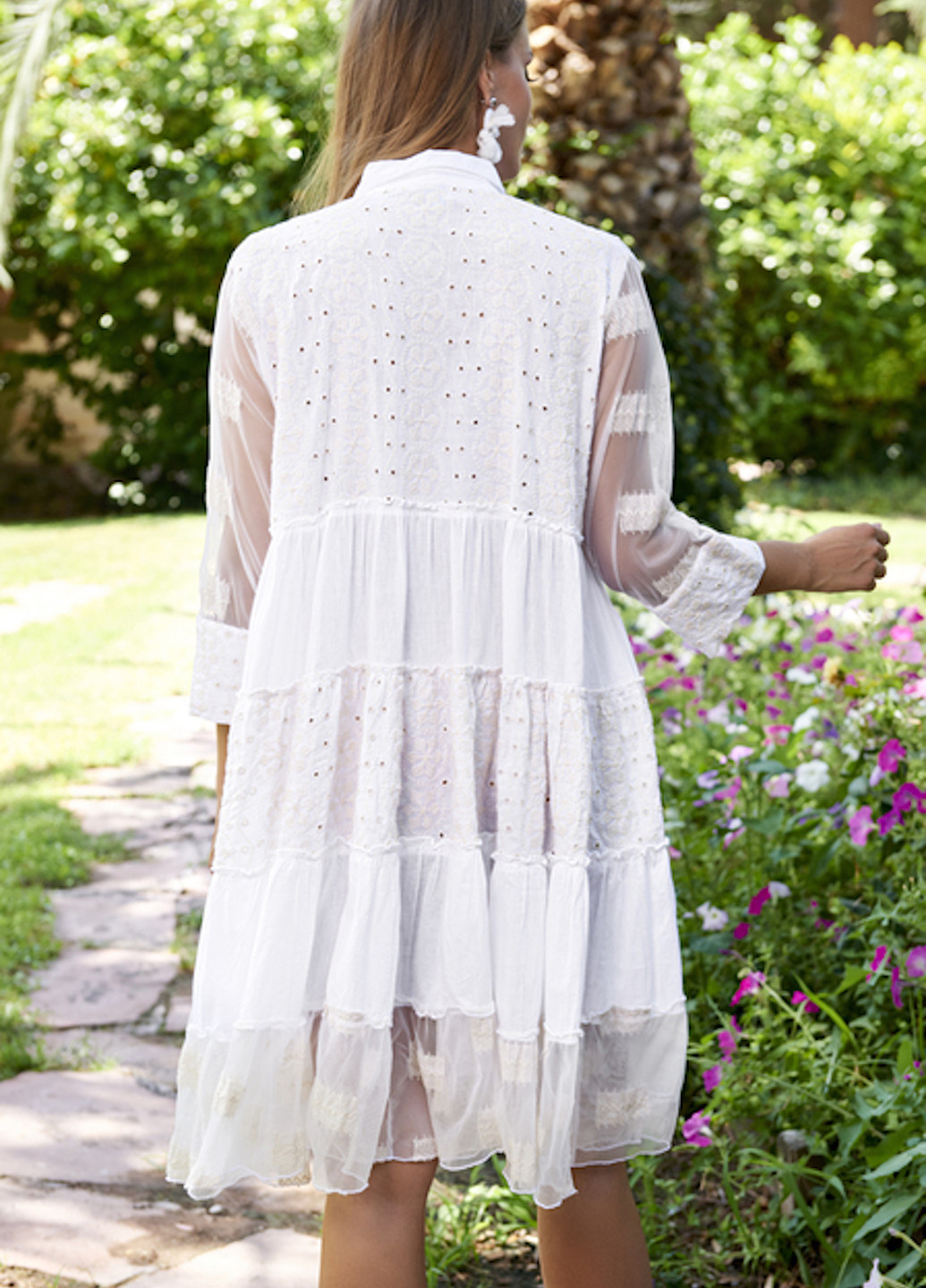 Белое кэжуал платье рубашка Anastasea однотонное