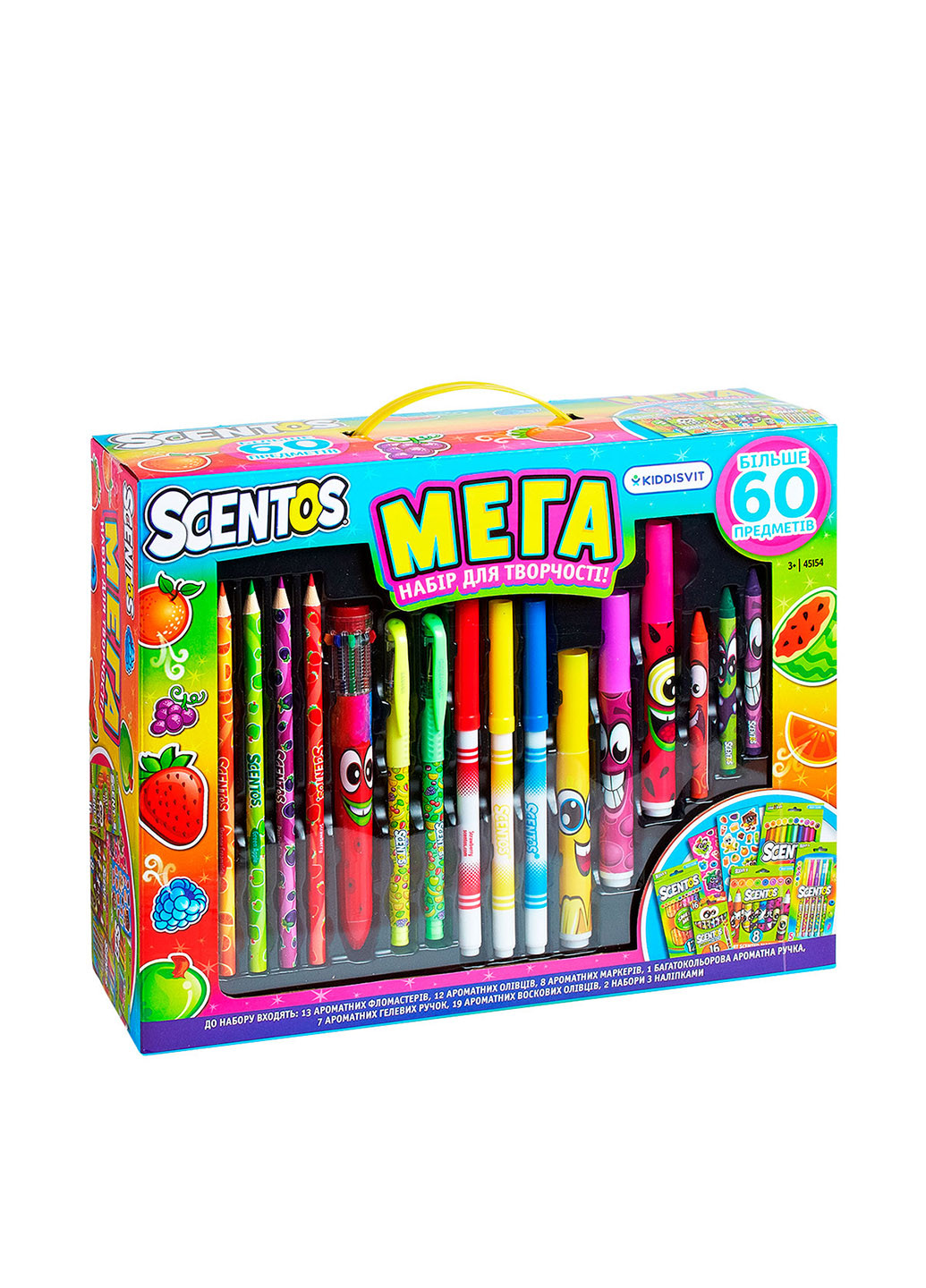 Ароматний набір для творчості - мегакреатив (фломастери, олівці, ручки, маркери, наклейки) Scentos (167271663)