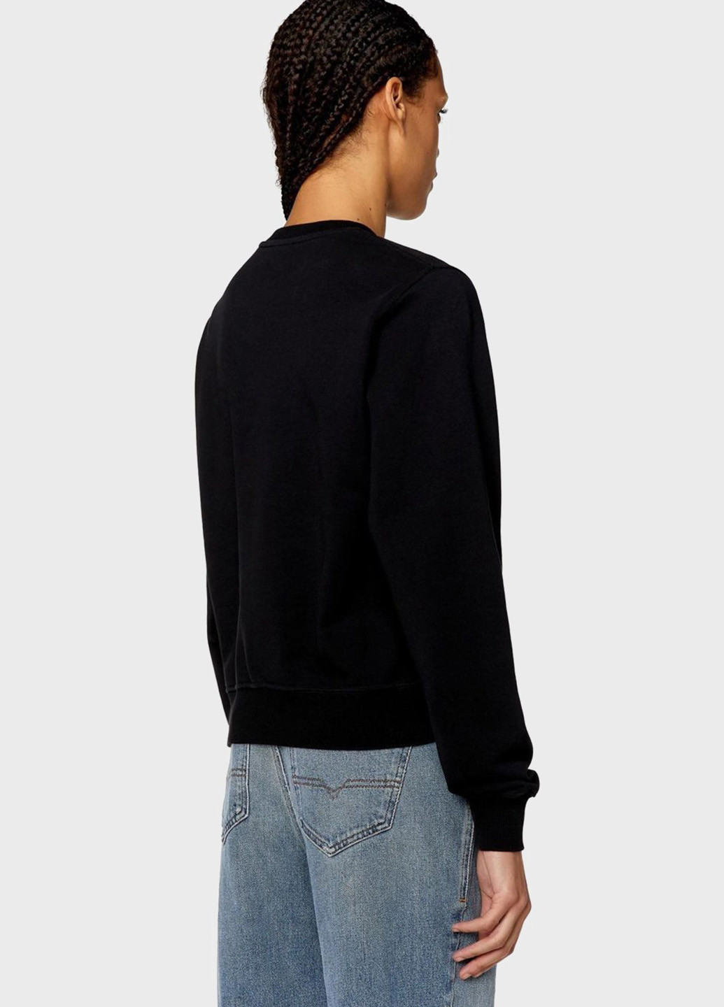 Черный свитшот Diesel логотип потертости, аппликация (344546171)