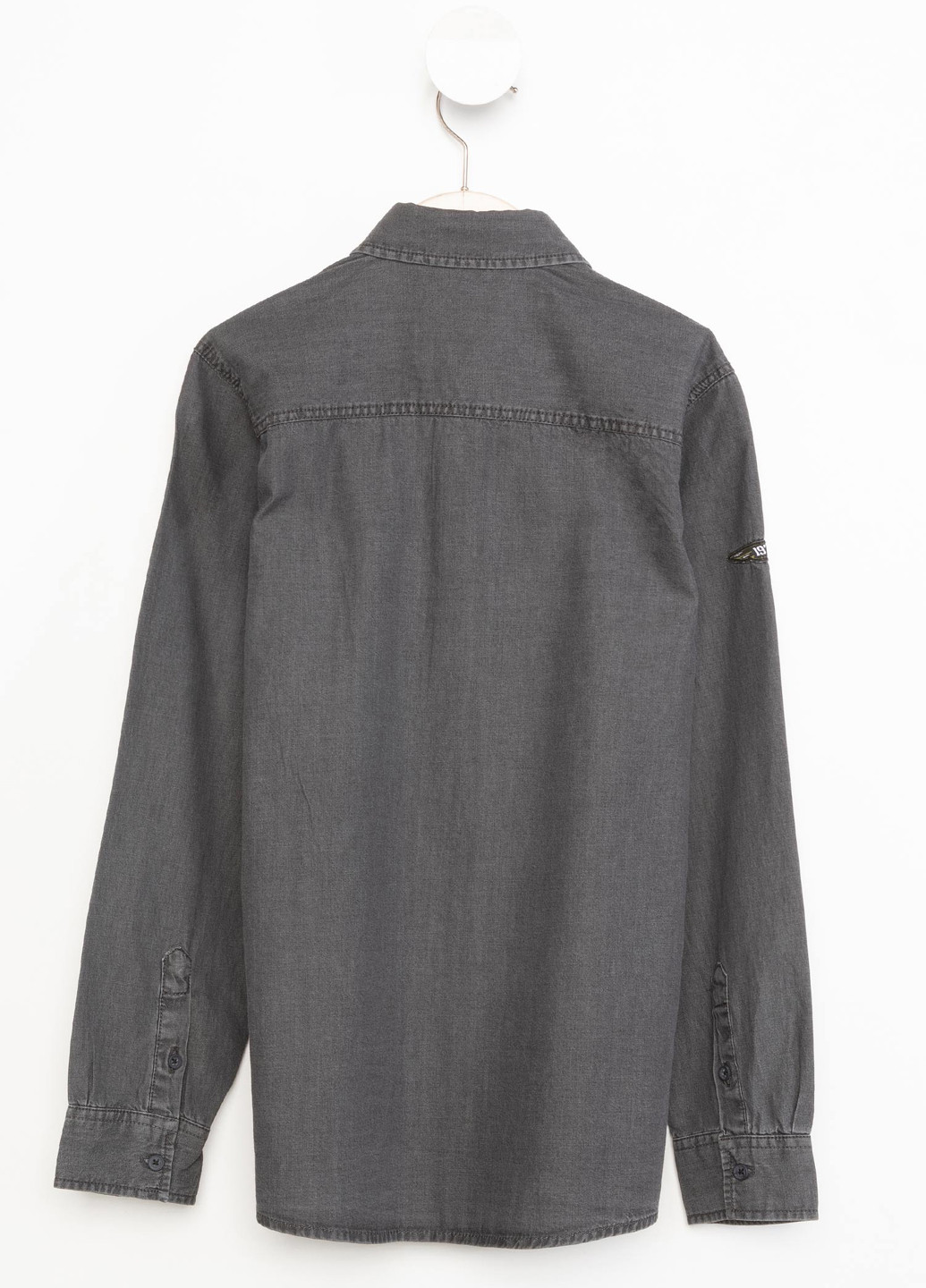 Темно-серая джинсовая рубашка DeFacto с длинным рукавом