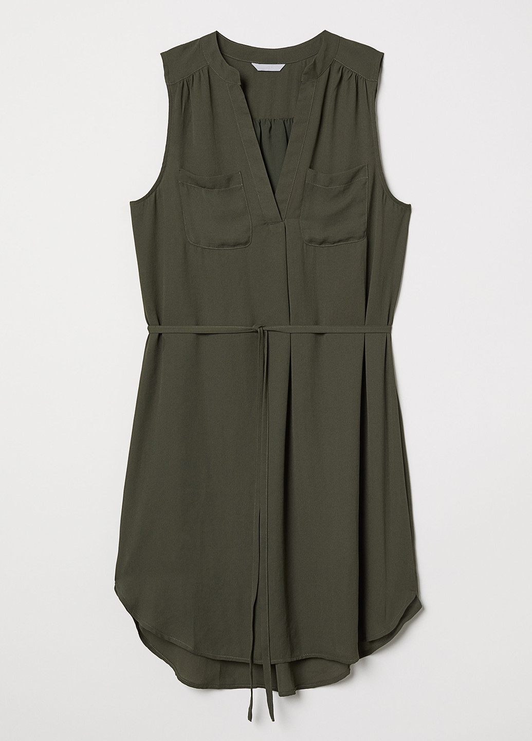 Оливковое (хаки) кэжуал платье H&M