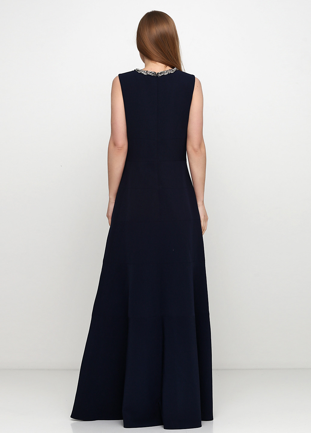 Темно-синее вечернее платье а-силуэт JS Collections однотонное