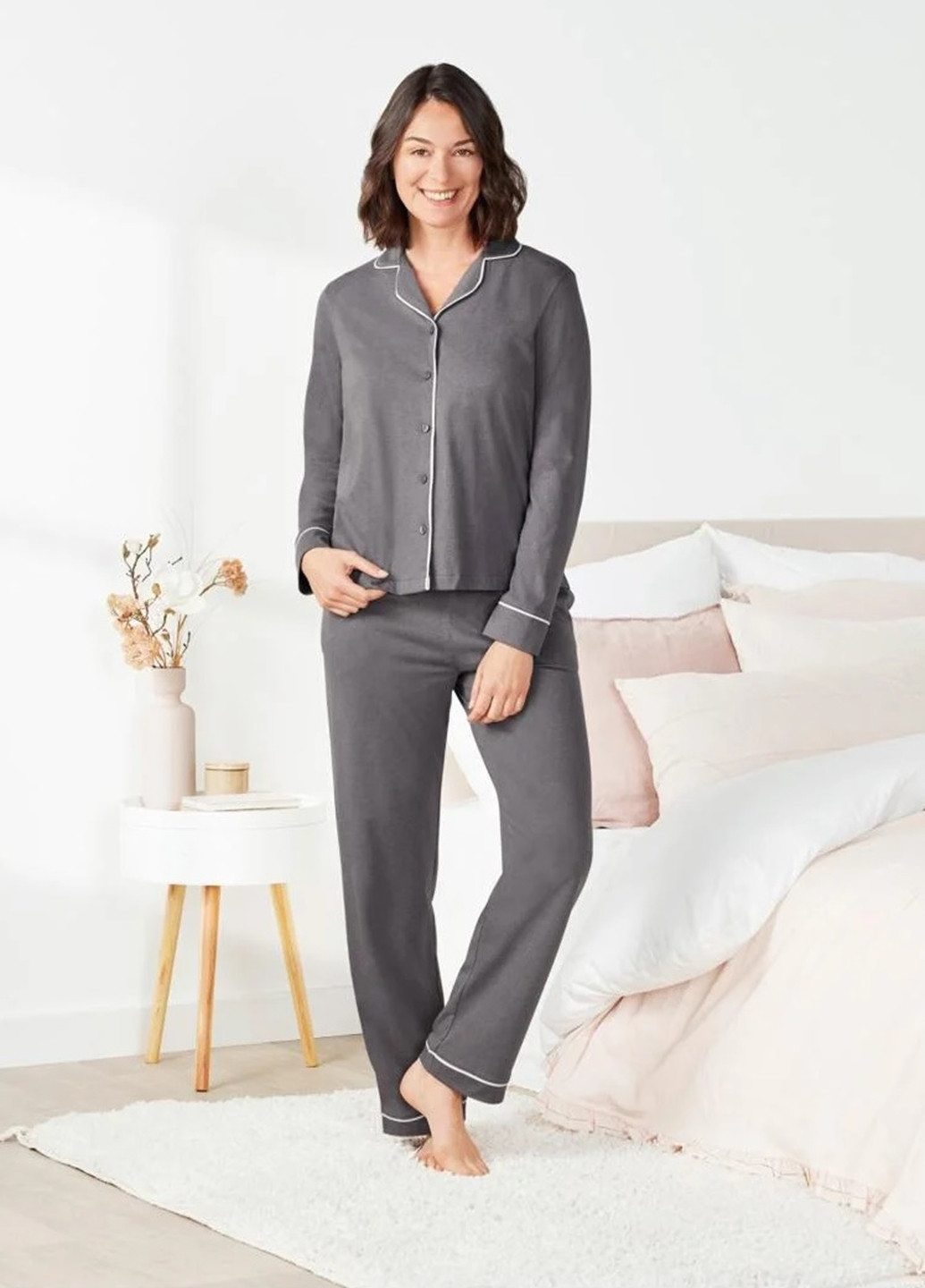 Сіра зимня піжама (сорочка, штани) Esmara