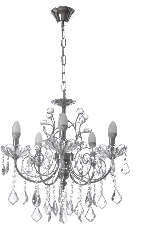 Люстра свічка підвісна прованс кришталева BCL-657S/5 E14 CH Brille (253887585)