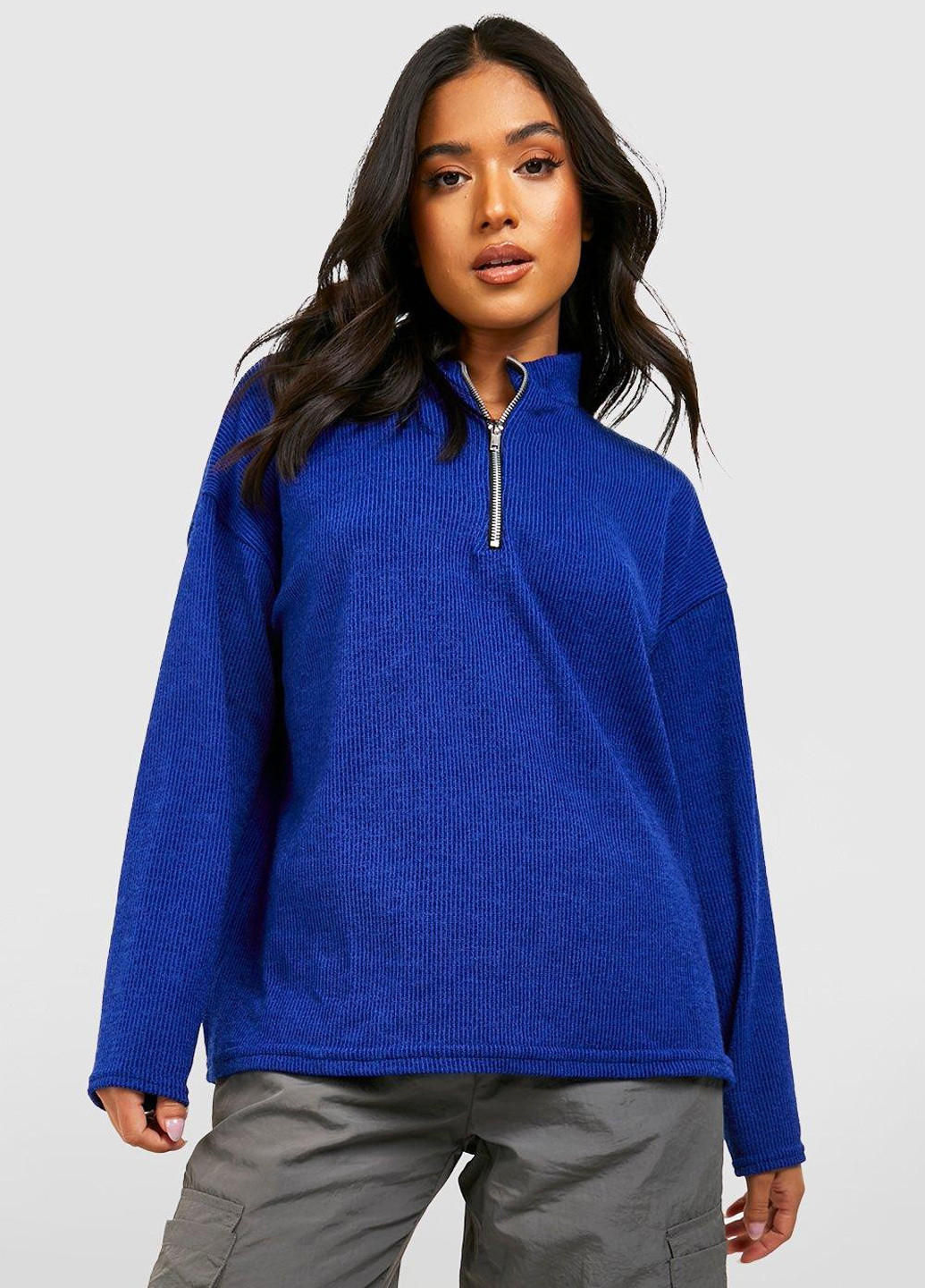 Синий демисезонный свитер Boohoo