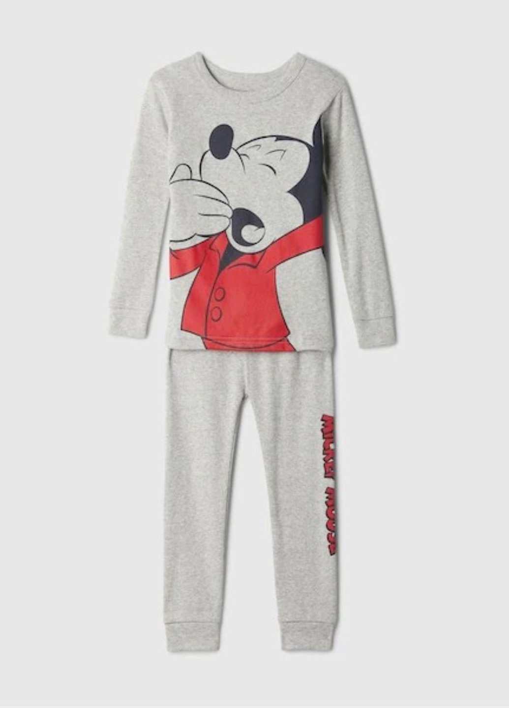 Серая всесезон пижама (лонгслив, брюки) лонгслив + брюки Gap