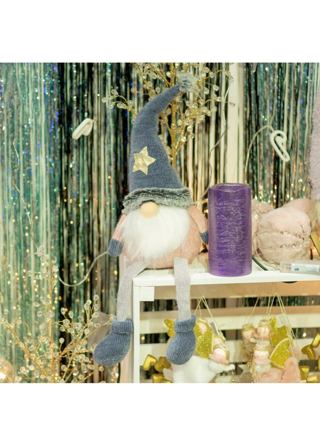 Украшение декоративное Novogod`ko Гном со звездой, 59 см, LED (973727) Power (254593243)