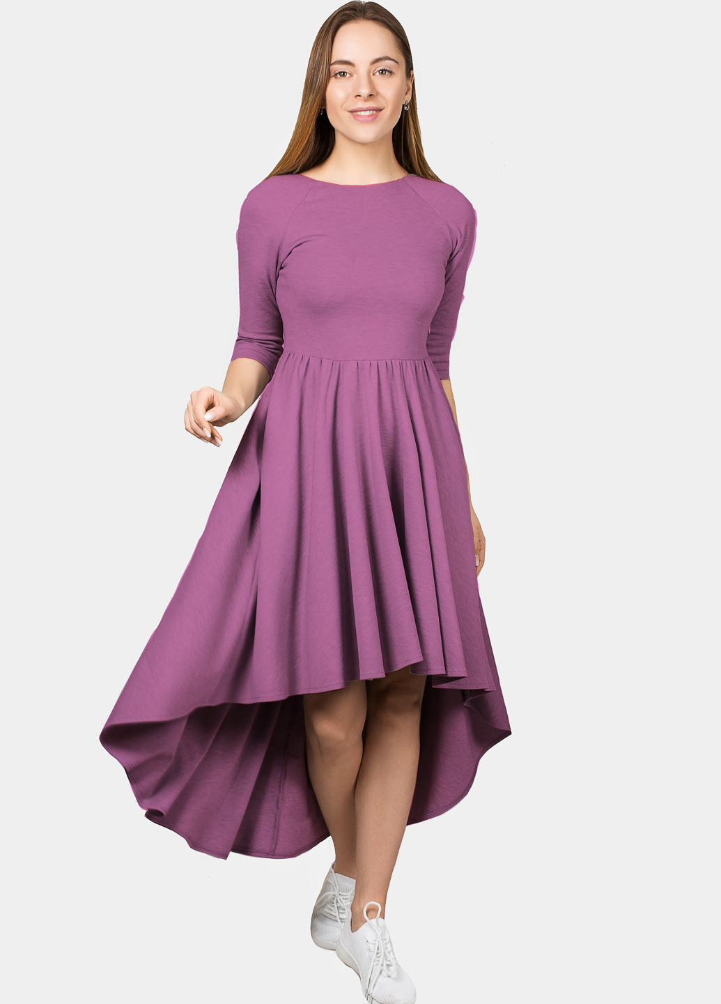 Фиолетовое кэжуал платье клеш O`zona milano однотонное