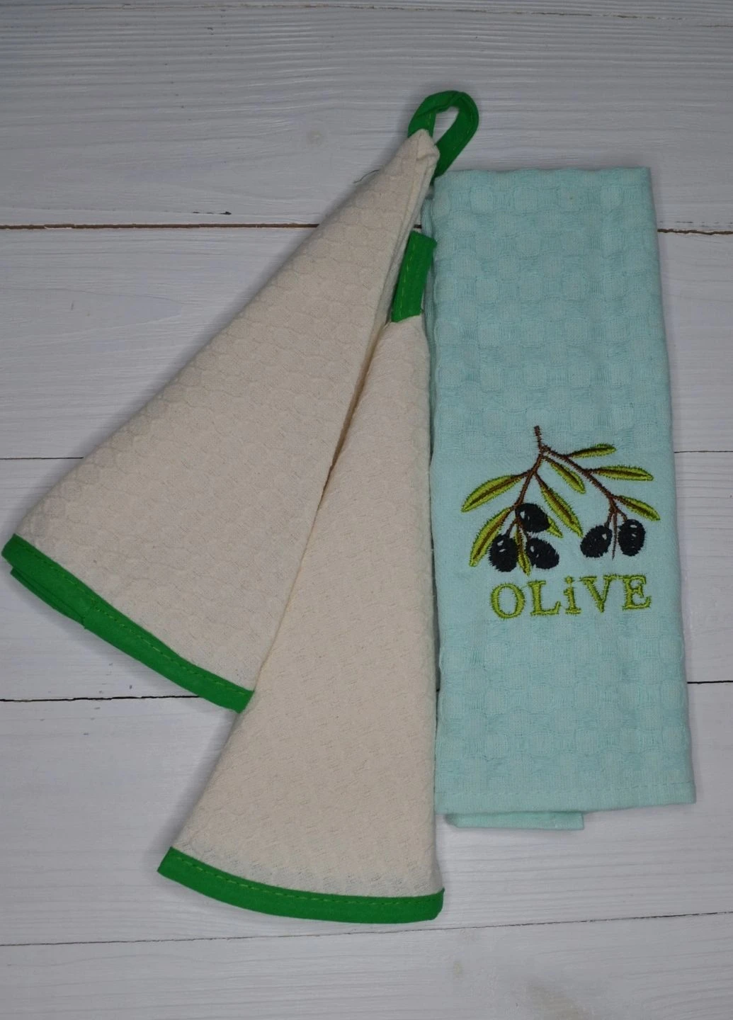 Набір кухонних рушників Olive, 40х60 + 30d см Mercan малюнок комбінований