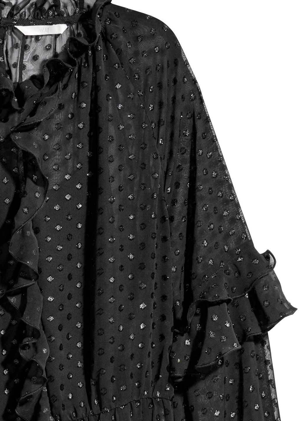Черное кэжуал платье H&M в горошек