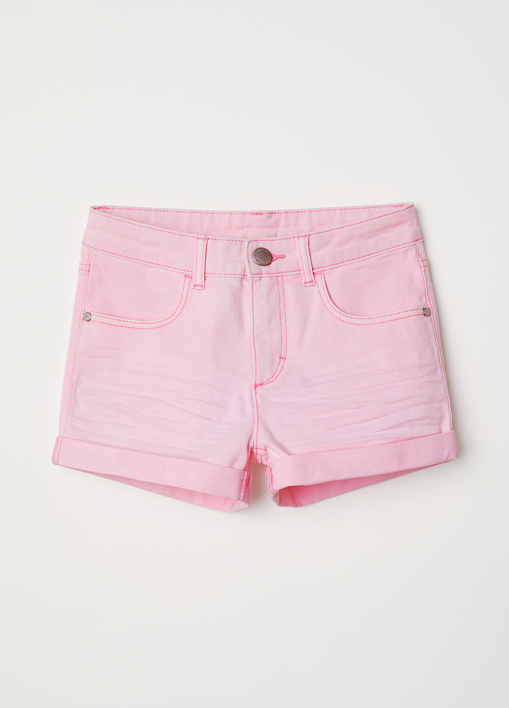 Шорты H&M однотонные розовые джинсовые