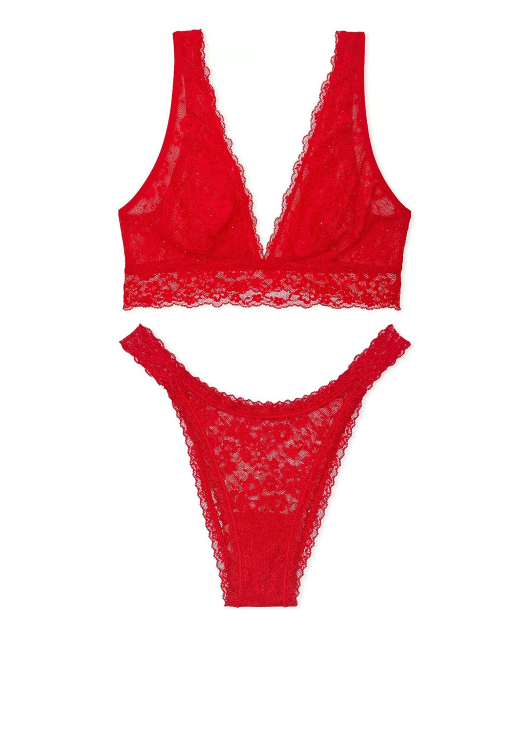 Красный демисезонный комплект (бюстгальтер, трусики) Victoria's Secret