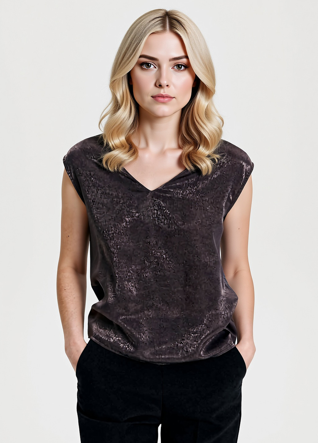 Тёмно-серая блуза Reserved