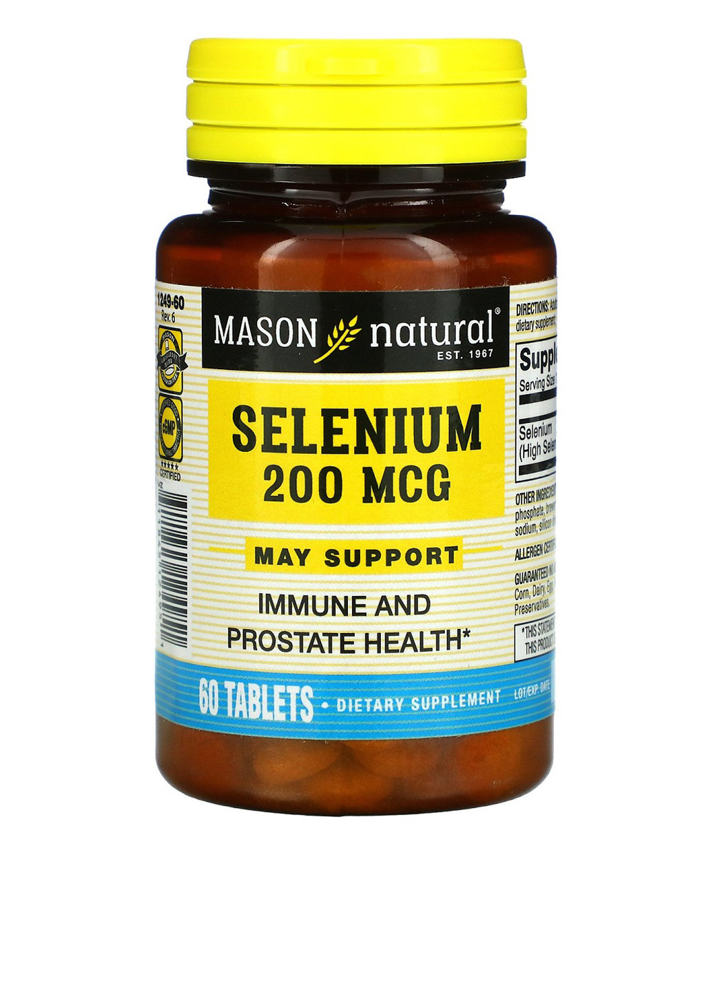 Селен 200 мкг, Selenium (60 таб.) Mason Natural (251206619)