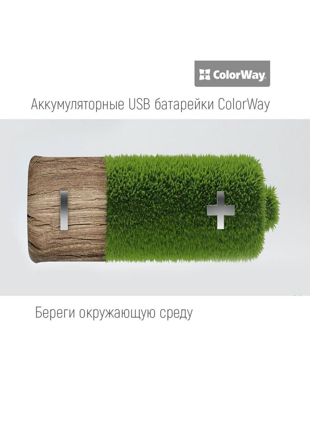 Аккумулятор AAA micro USB 400 mAh * 2 (CW-UBAAA-01) Colorway (251420489)