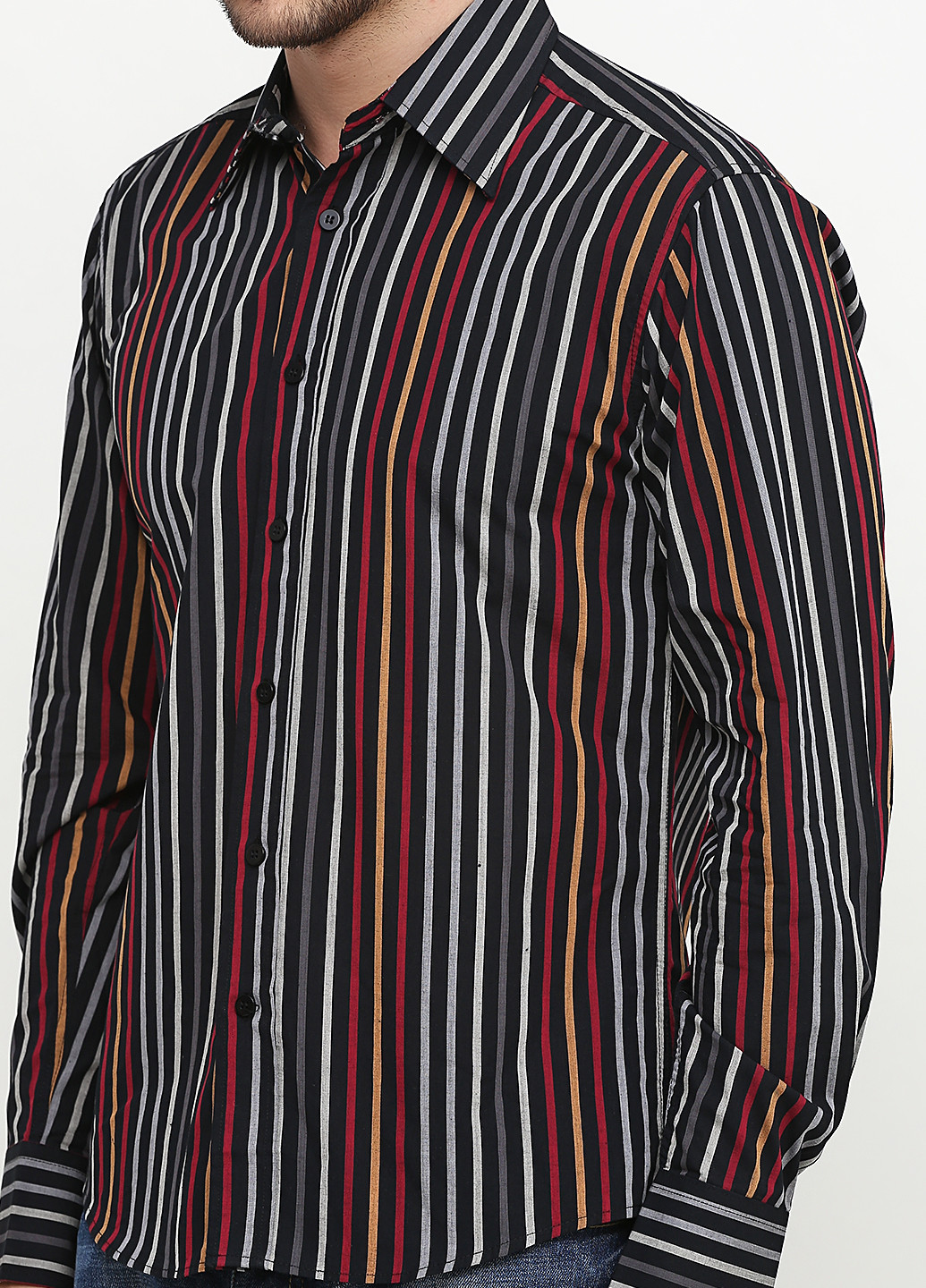 Черная кэжуал рубашка в полоску D.B.C с длинным рукавом