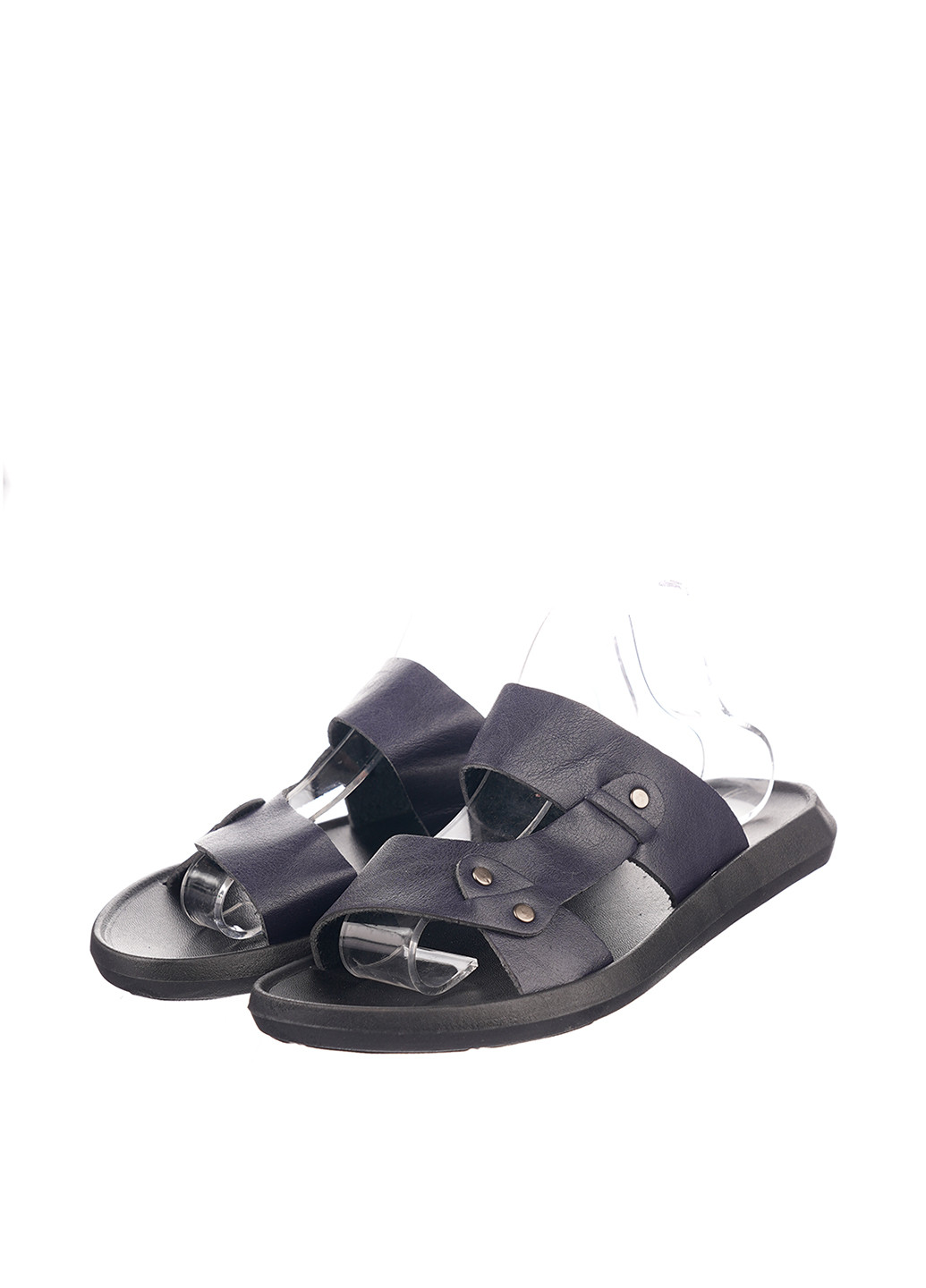 Темно-синие шлепанцы No Brand