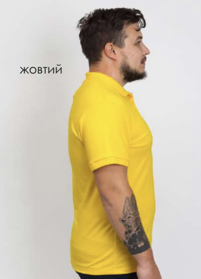 Желтая однотонная футболка polo Габби