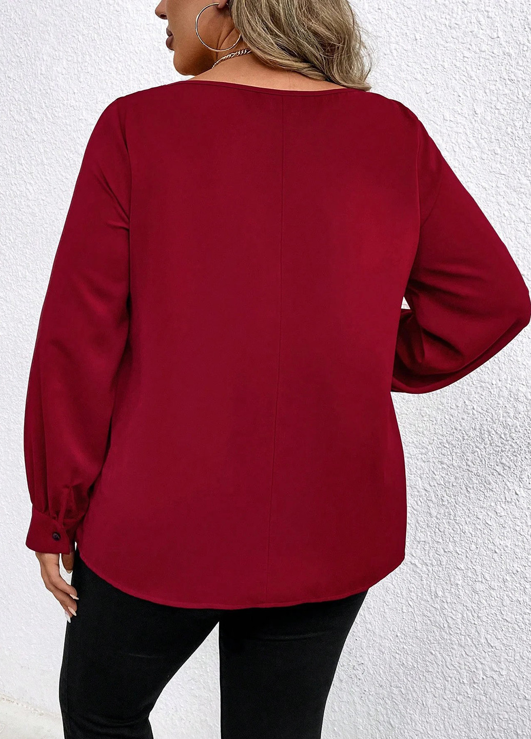 Тёмно-красная блуза SHEIN