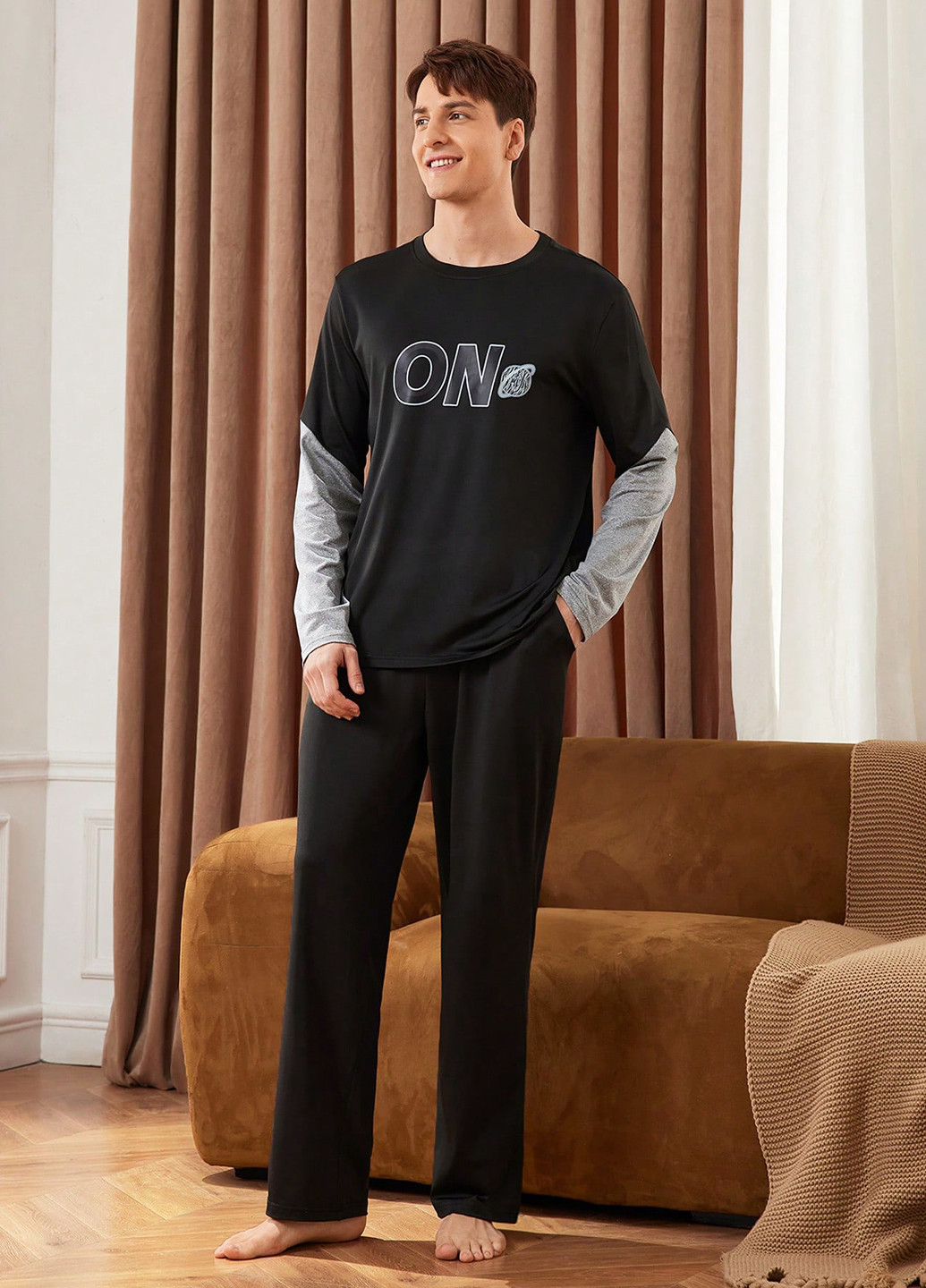 Пижама (лонгслив, брюки) SHEIN (366092727)