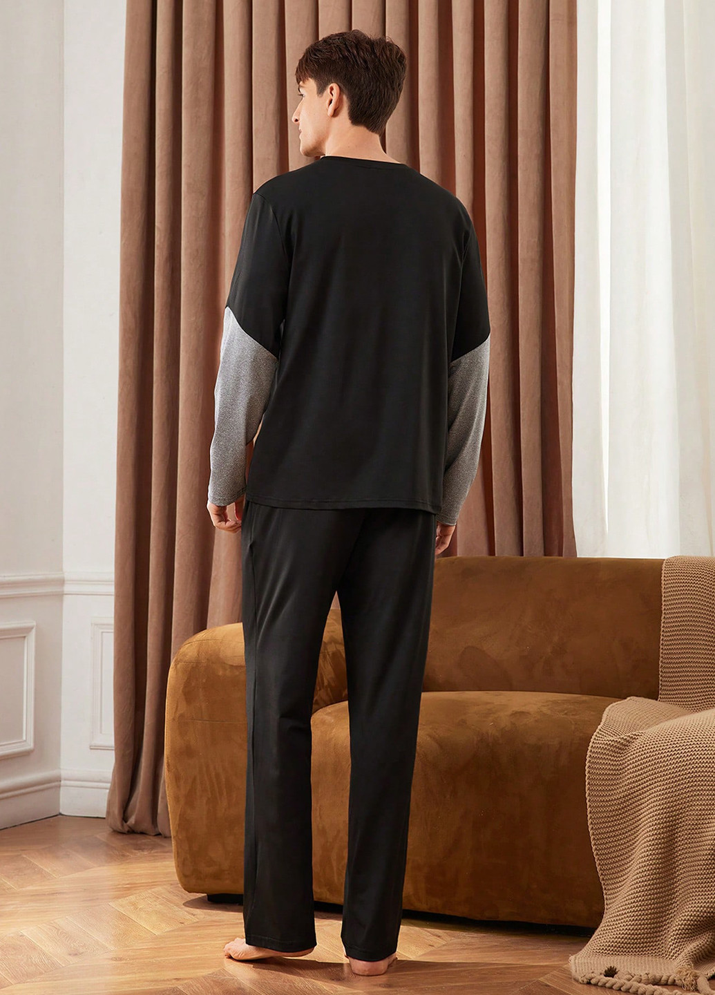 Пижама (лонгслив, брюки) SHEIN (366092727)