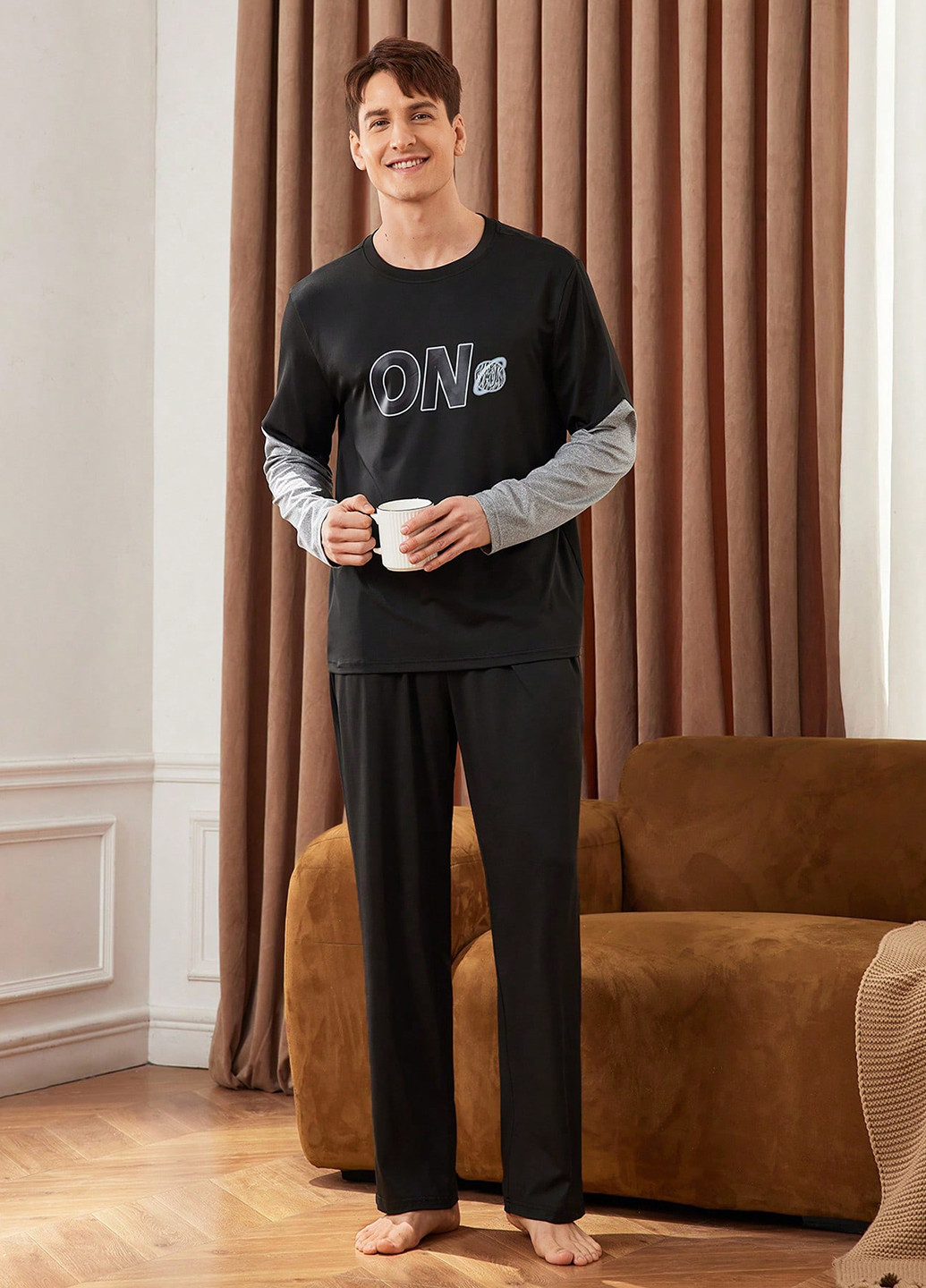 Пижама (лонгслив, брюки) SHEIN (366092727)