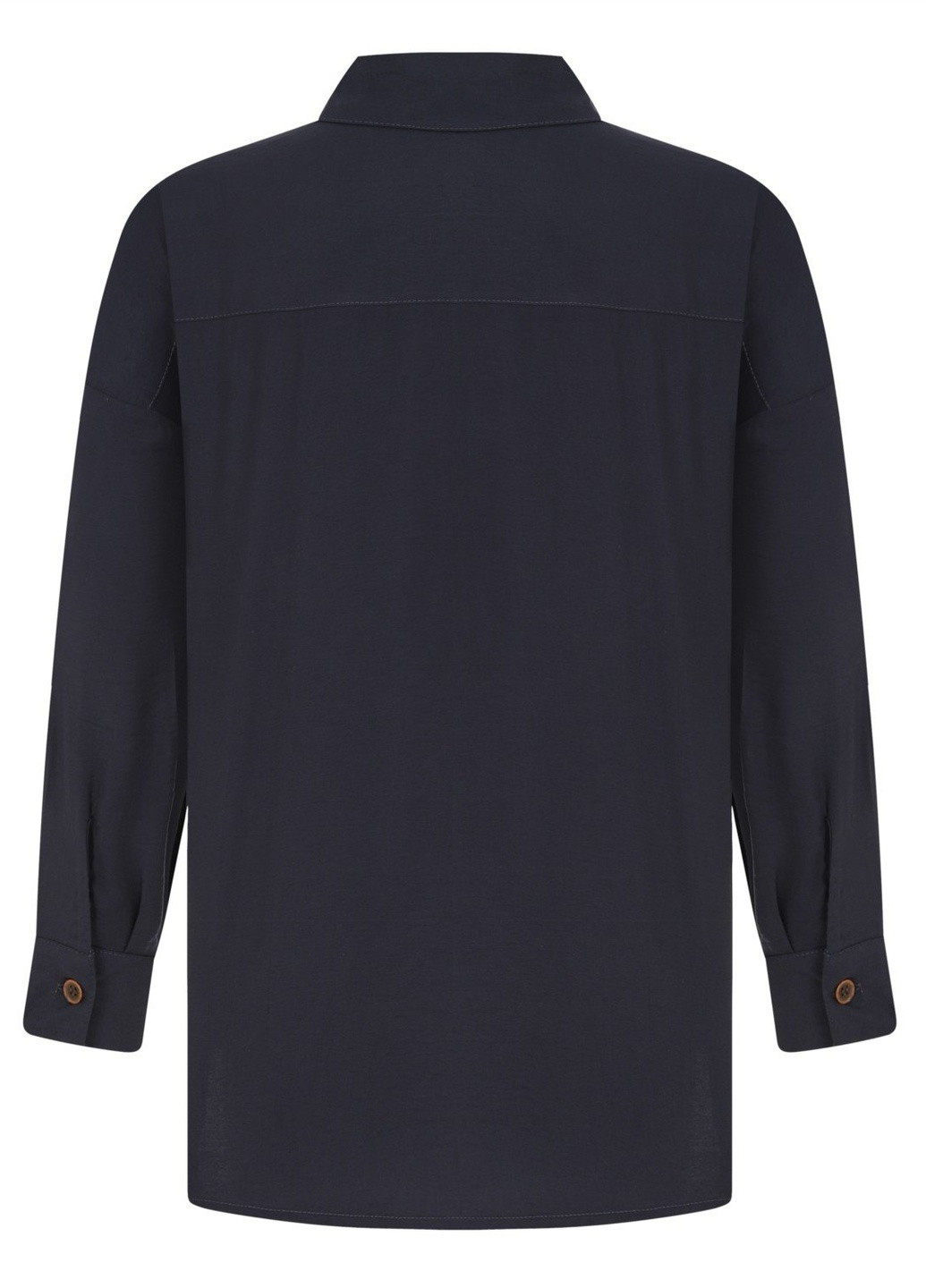 Синяя кэжуал рубашка однотонная Mudo