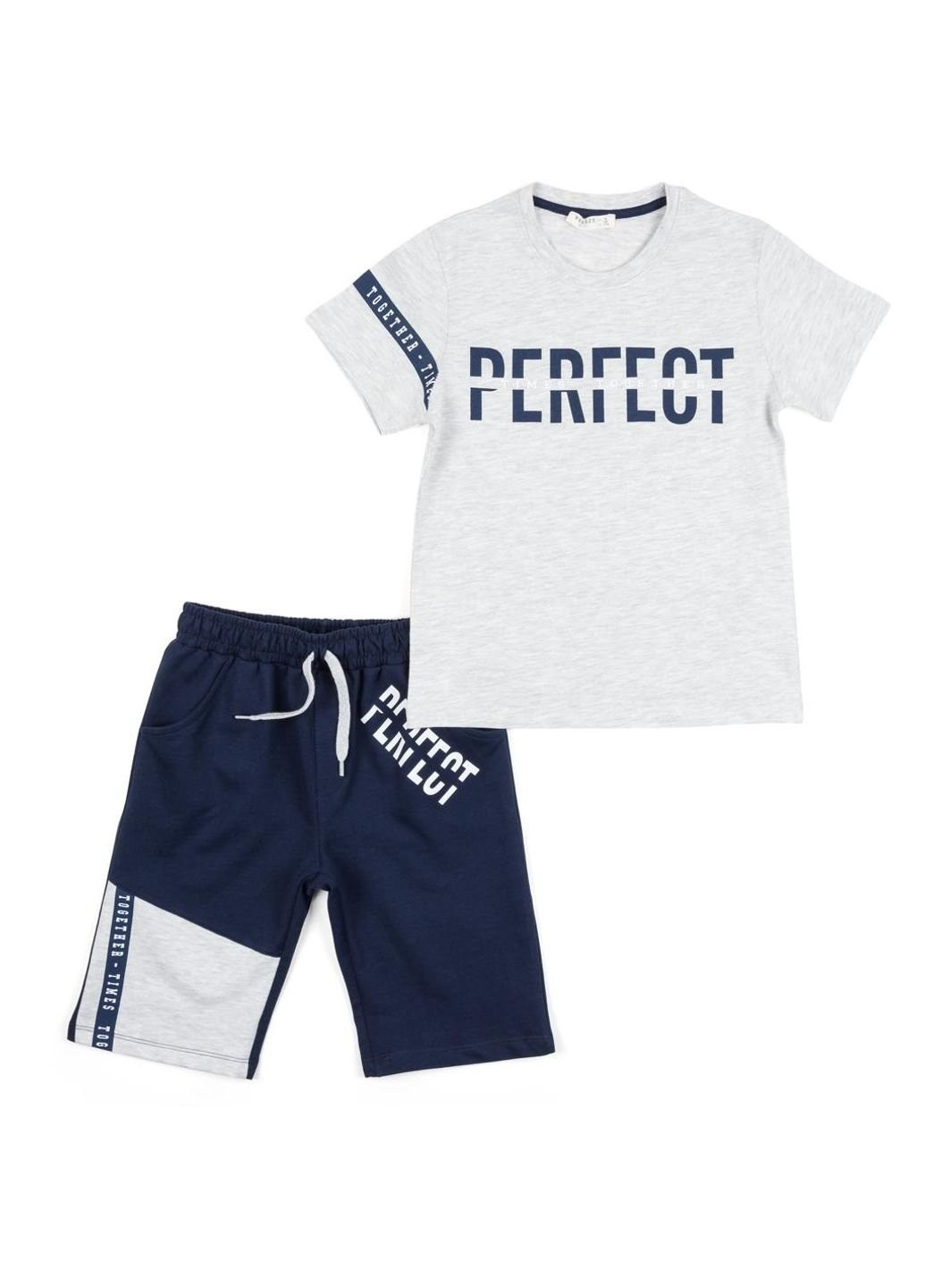 Темно-синій літній набір дитячого одягу "perfect" (11855-134b-gray) Breeze