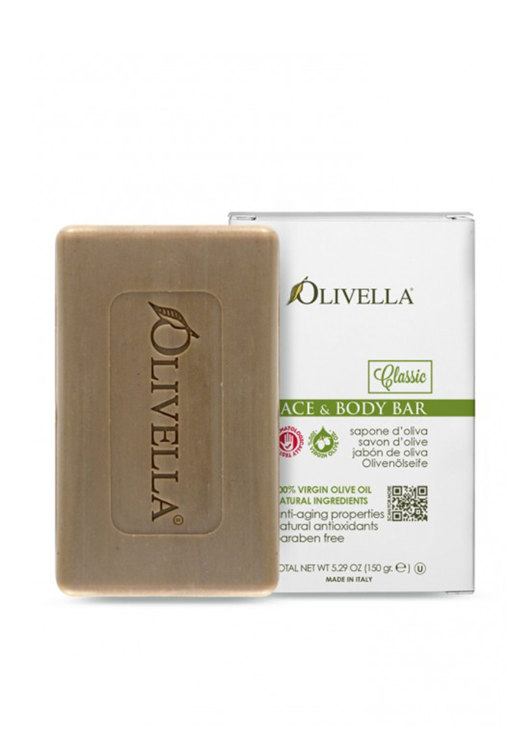 Мило для обличчя і тіла на основі оливкового масла, 150 гр Olivella (185402112)