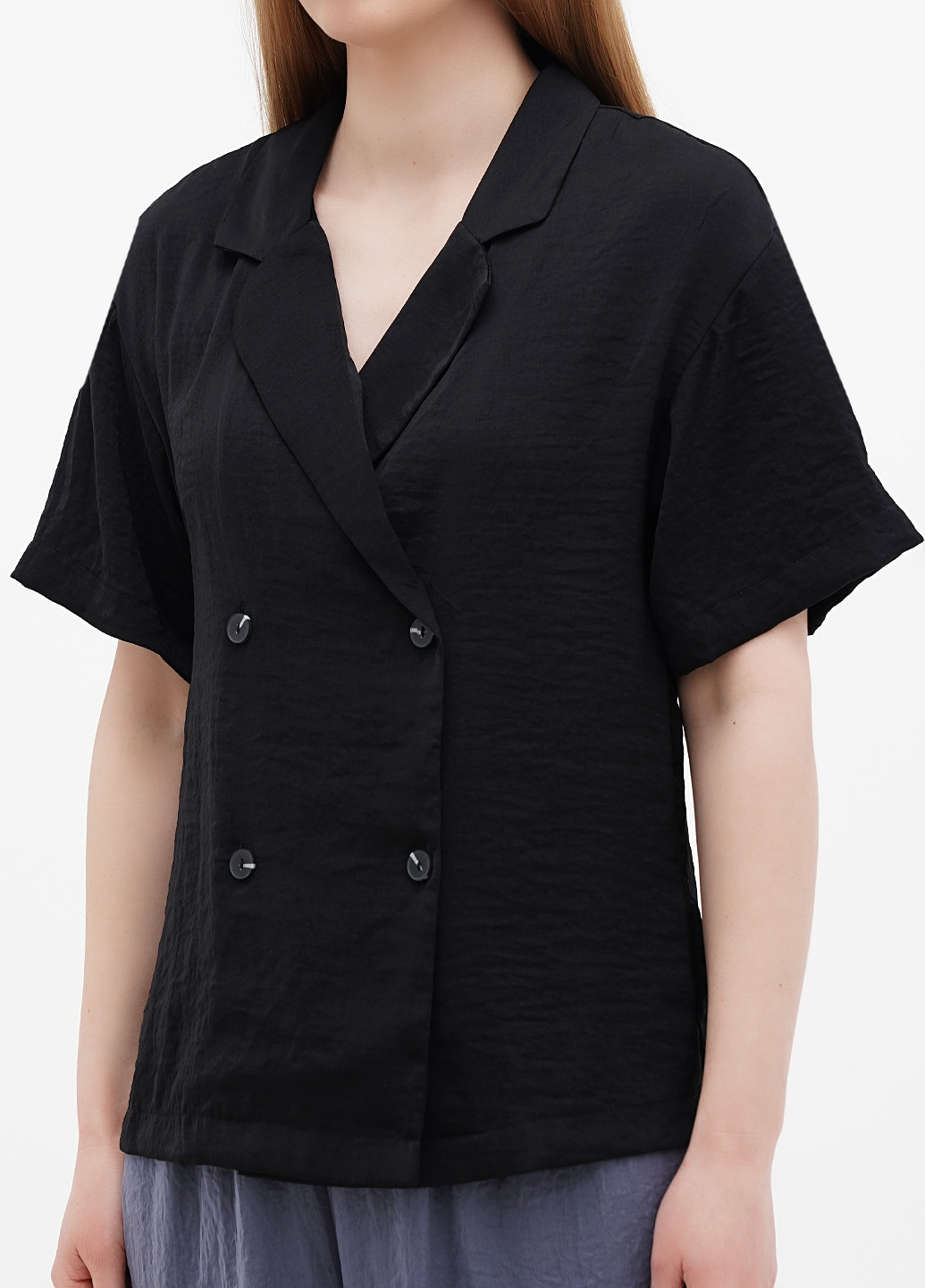 Черная домашний рубашка однотонная H&M