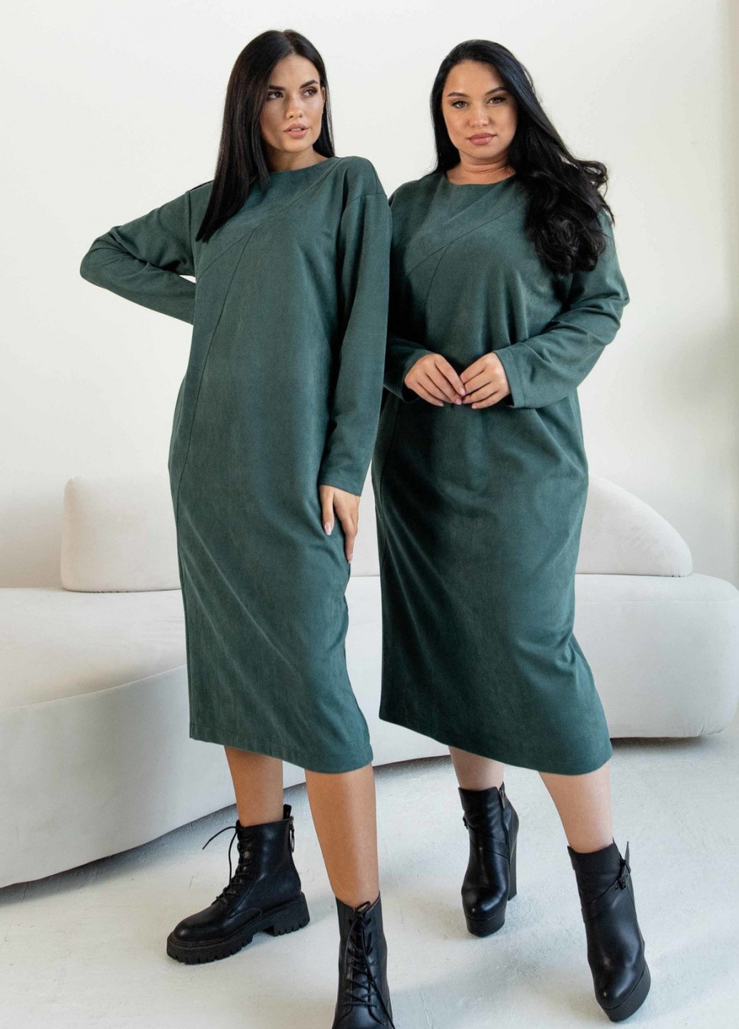 Изумрудное кэжуал платье пэт пл 2621 изумруд Ри Мари однотонное