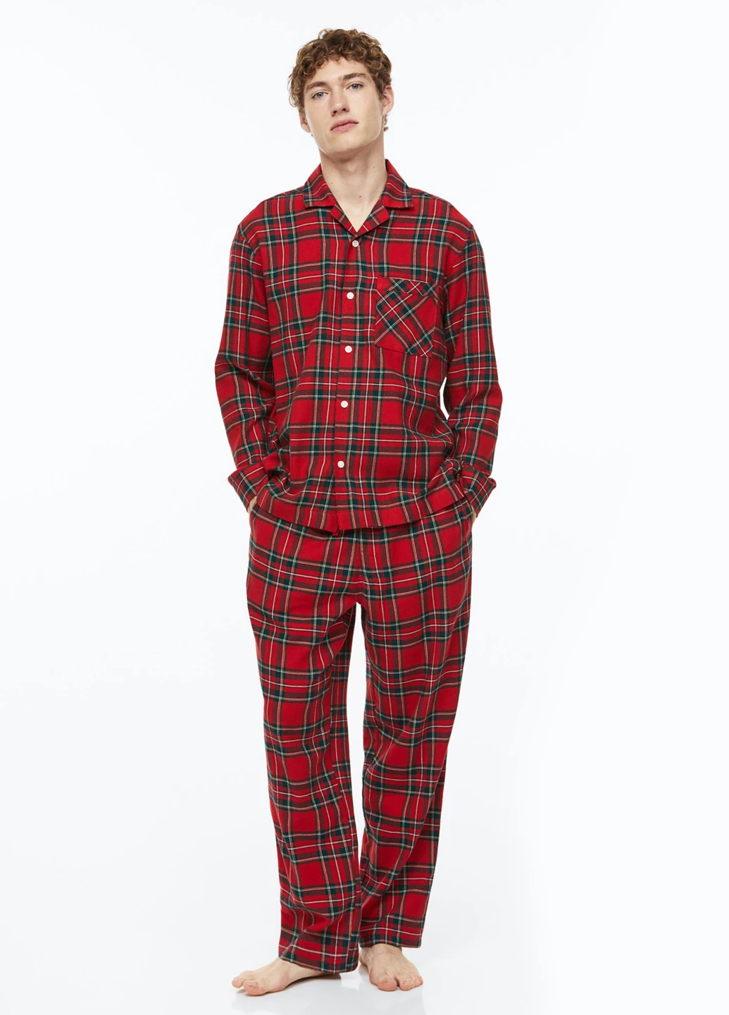 Красная домашний рубашка в клетку H&M