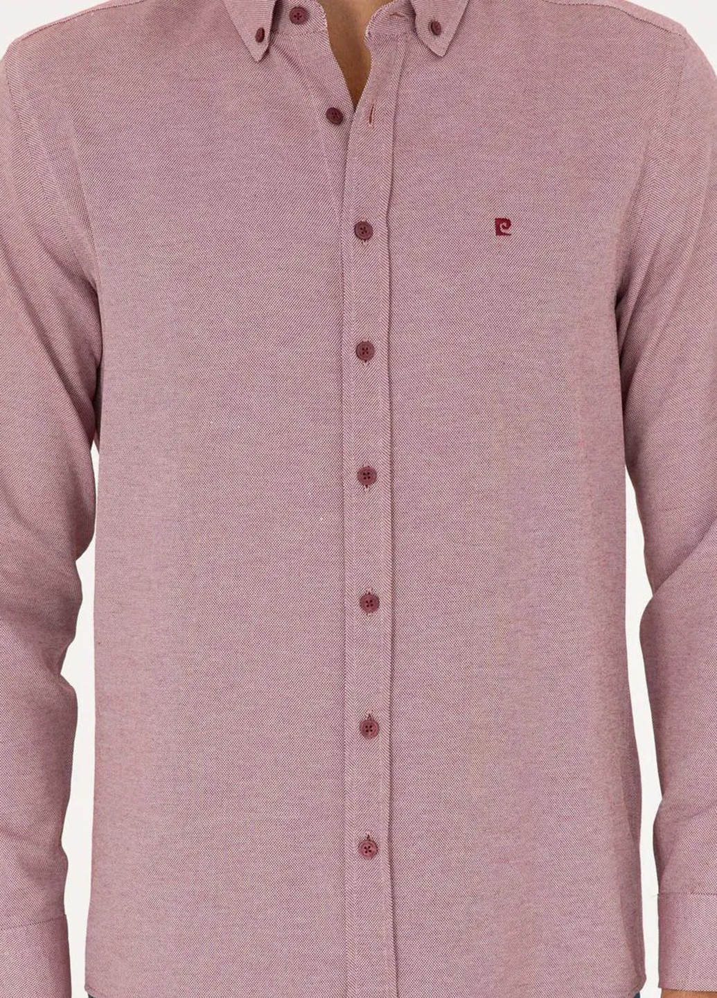 Бордовая кэжуал рубашка меланж Pierre Cardin