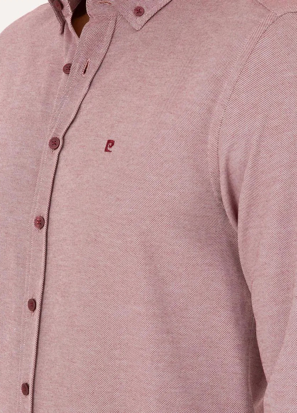 Бордовая кэжуал рубашка меланж Pierre Cardin