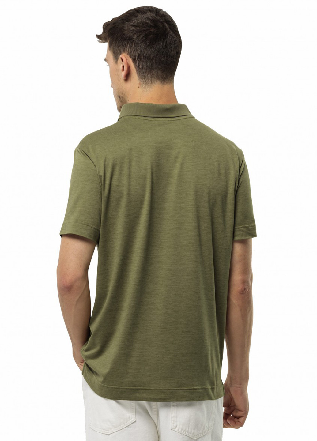 Оливковая футболка-поло для мужчин Jack Wolfskin однотонная
