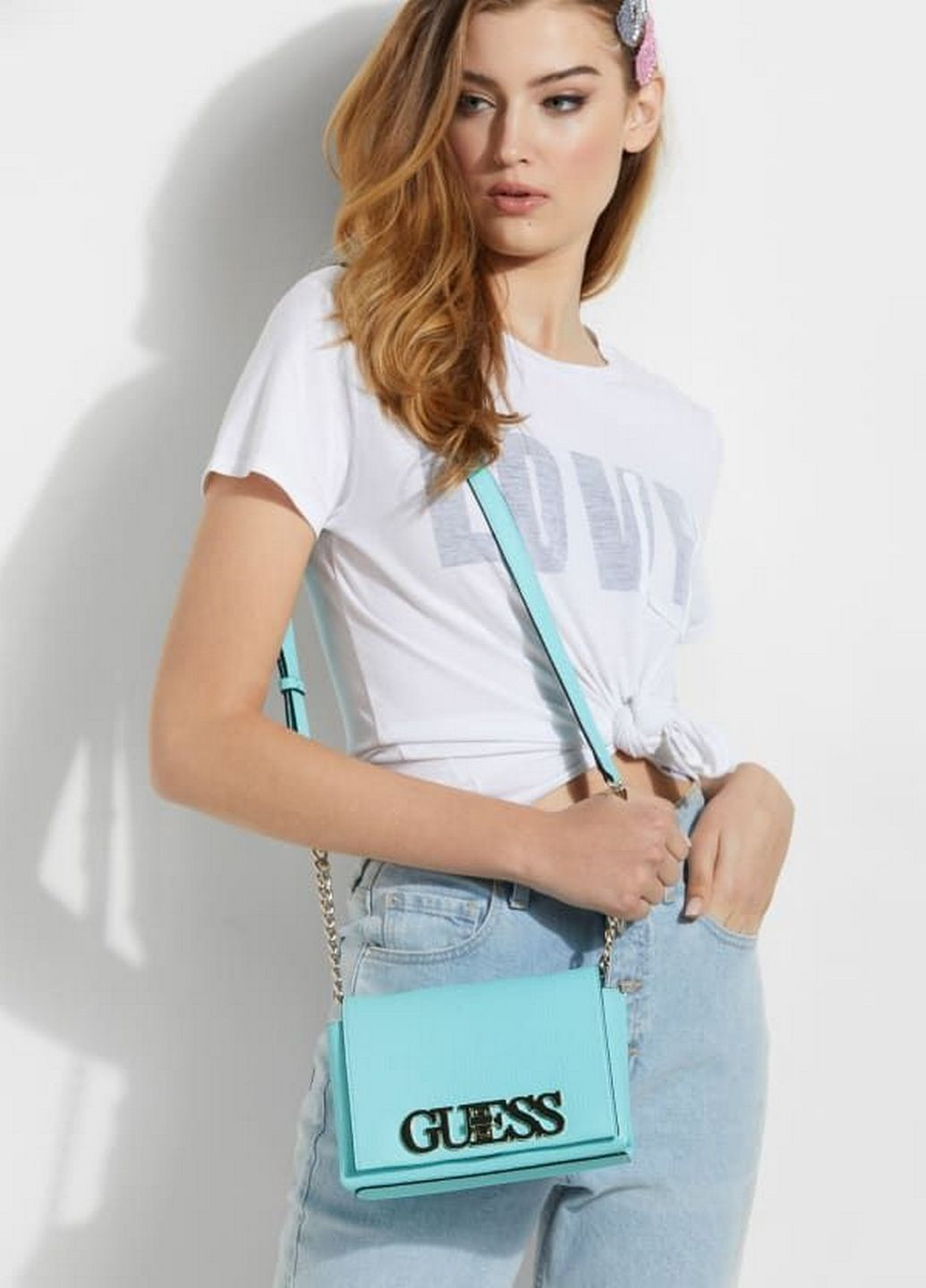 Сумка Uptown Chic Mini 563 Голубой Guess (317434241)