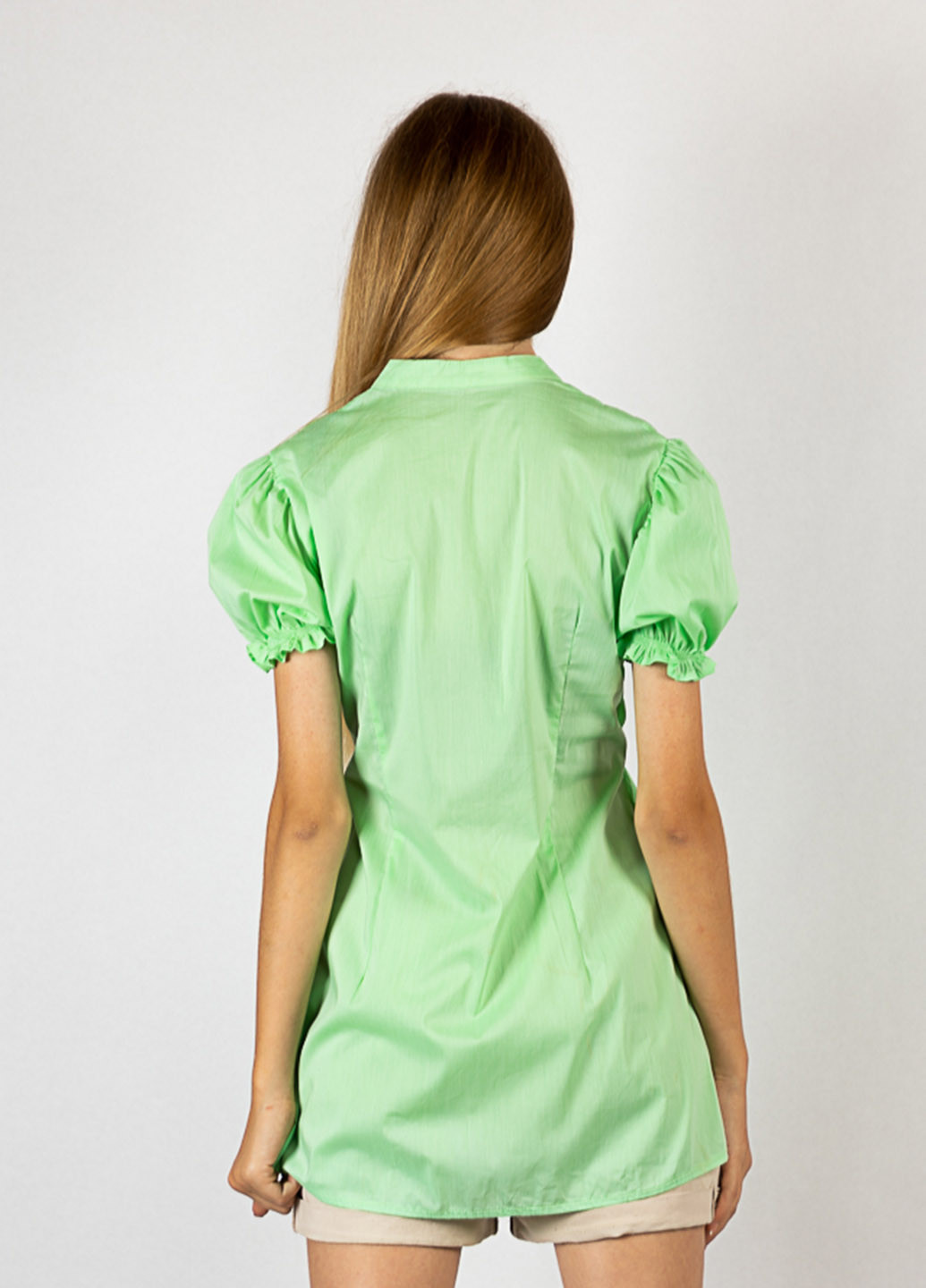Салатовая кэжуал рубашка однотонная Time of Style