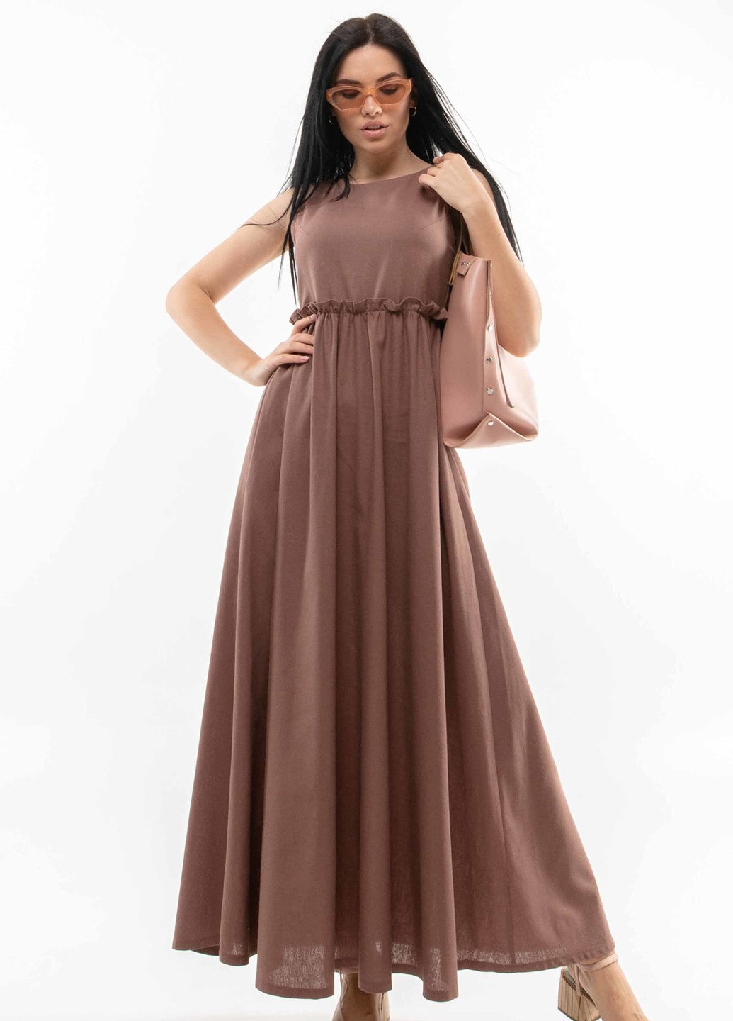 Кавова кежуал сукня Ри Мари однотонна