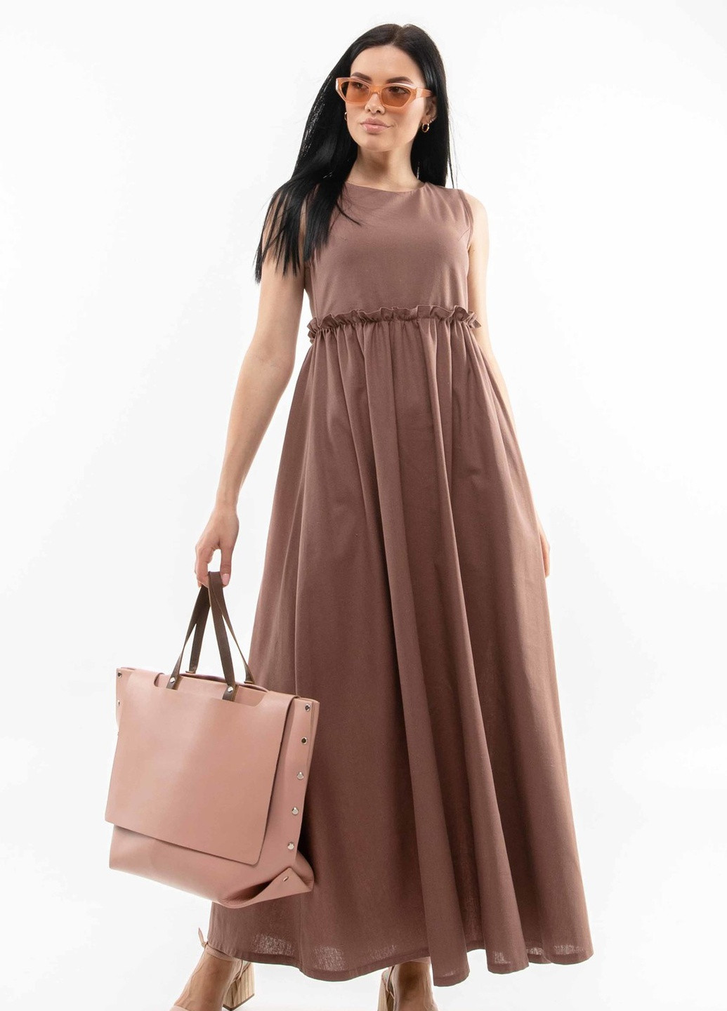 Кавова кежуал сукня Ри Мари однотонна