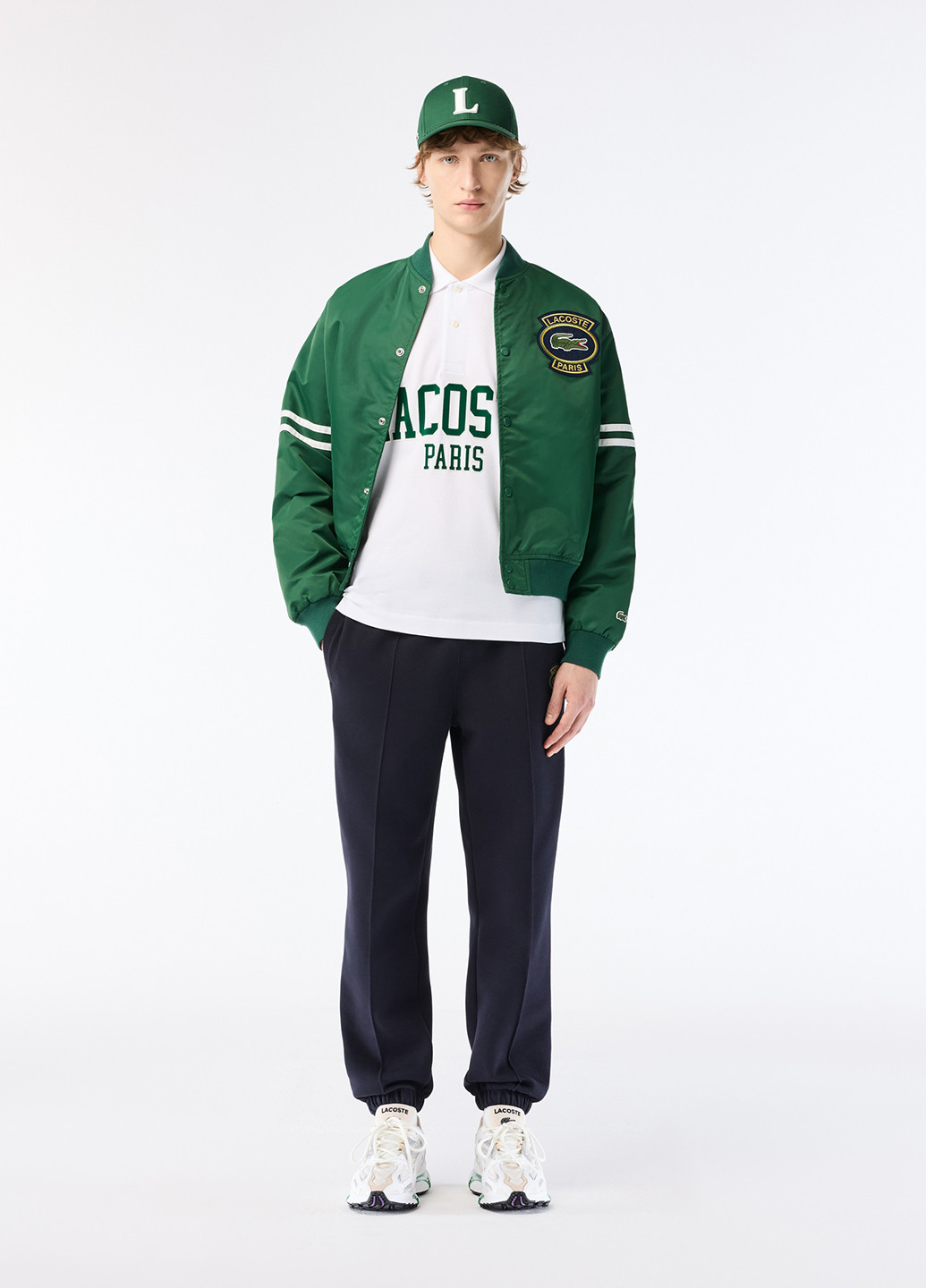 Белая футболка-поло для мужчин Lacoste с логотипом