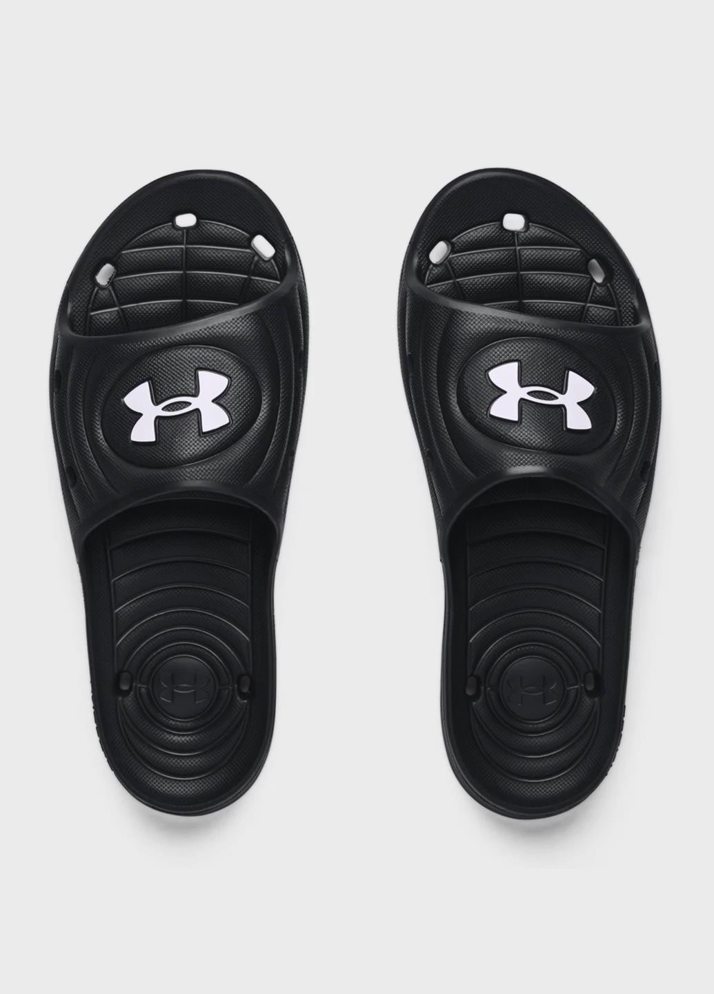 Черные спортивные, пляжные шлепанцы 3023758-001 Under Armour