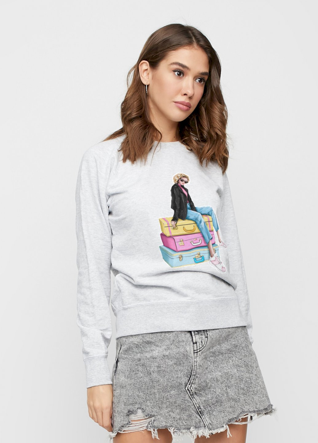 Серый свитшот женский /no flis/ YAPPI рисунок (251467765)